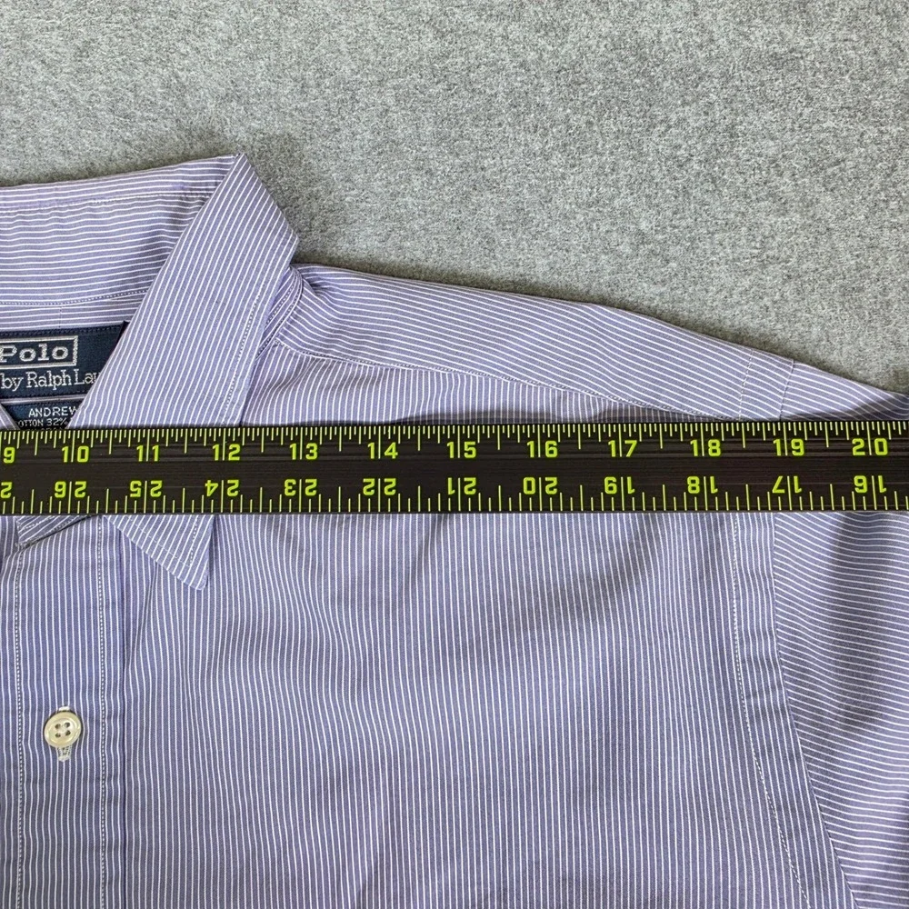 Polo Ralph‎ Lauren Andrew Button Dress Shirt Men's Size 16 32/33 Striped Purple